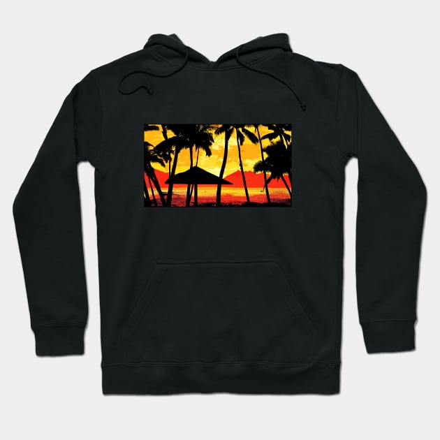 Scarface Mural Miami Sunset Hoodie by fatima404